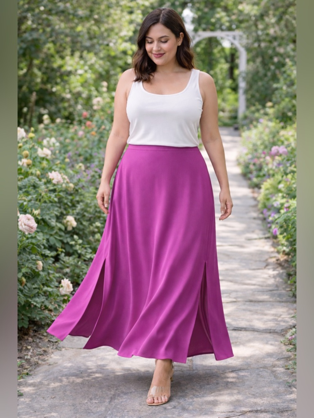 Bar III Maxi Skirt with Side Slits XL